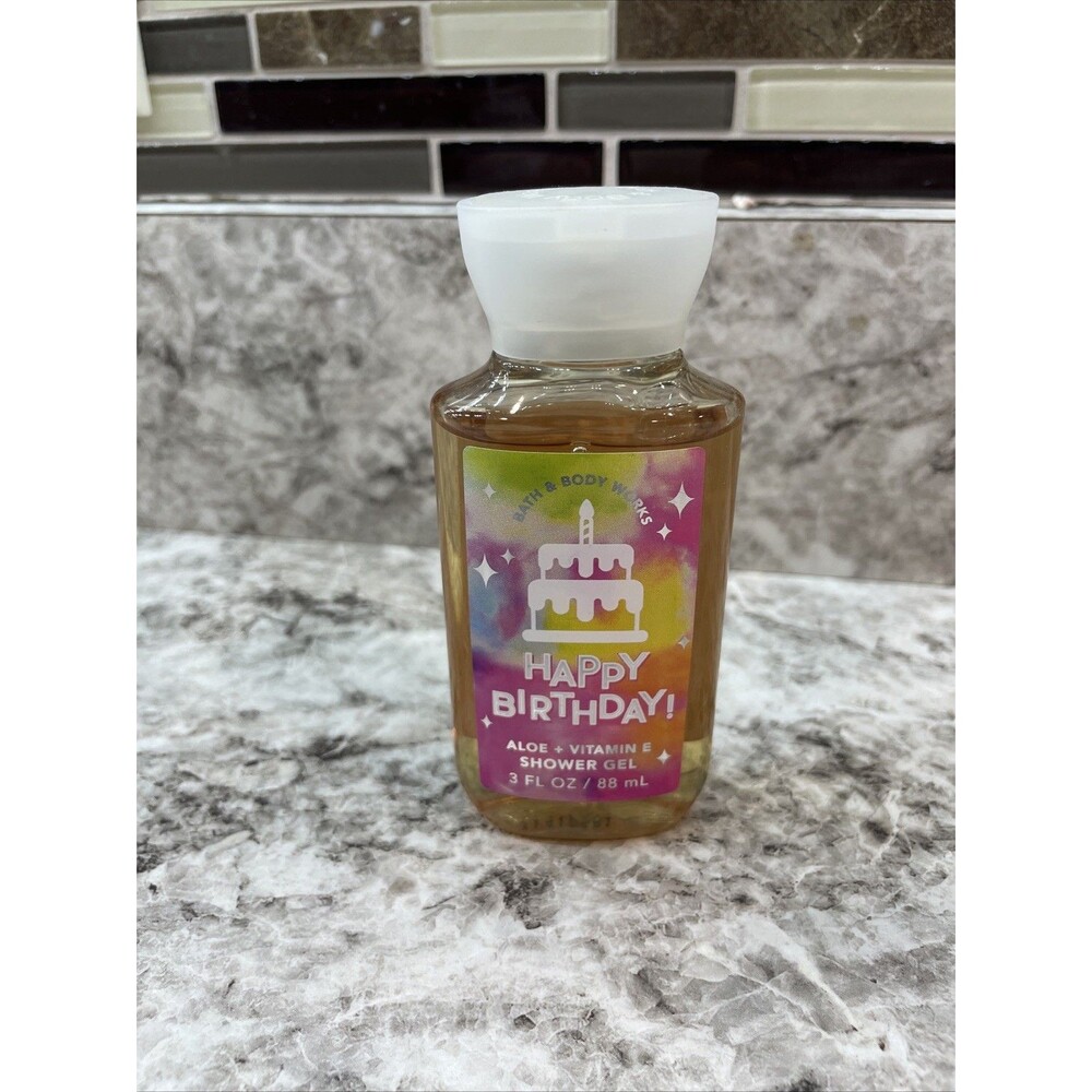 Bath & Body Works Travel Shower Gel Wash Aloe Vitamin E Yay HAPPY BIRTHDAY Cake - Picture 4 of 4